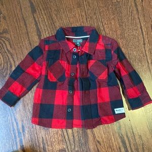 baby roots buffalo check button down